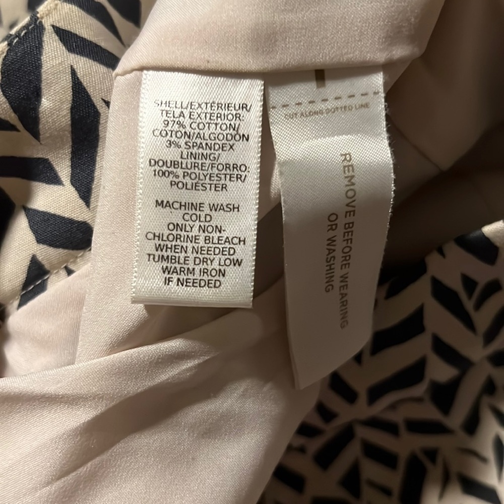 Ann Taylor Loft Womens Ivory Gray Geometric Pencil Skirt Sz 8 Zip EUC - Picture 6 of 6